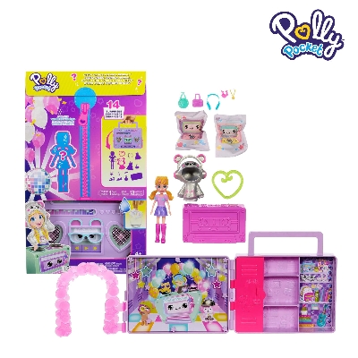 Picture of Polly Pocket HRD65 Disco Dance Fashion Reveal Doll & Playset, Ages 4+