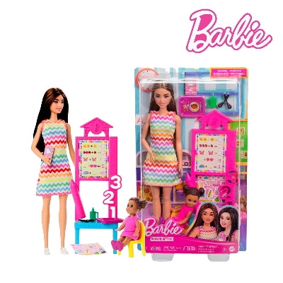 Picture of Barbie JCR76 Teacher Doll With Brunette Fashion Doll, Ages 3+