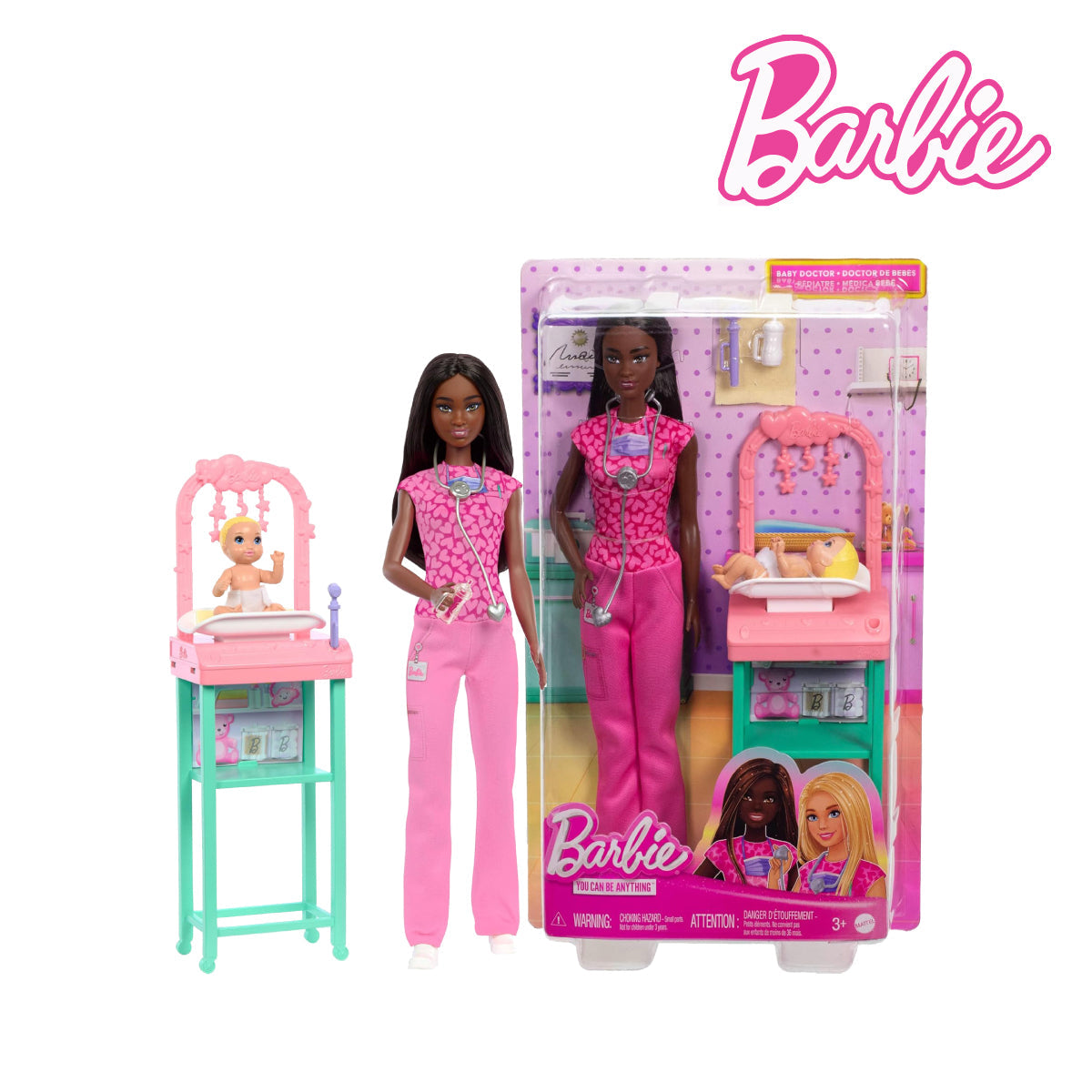 Picture of Barbie JCR73 Baby Doctor Doll With Brunette Fashion Doll, Ages 3+