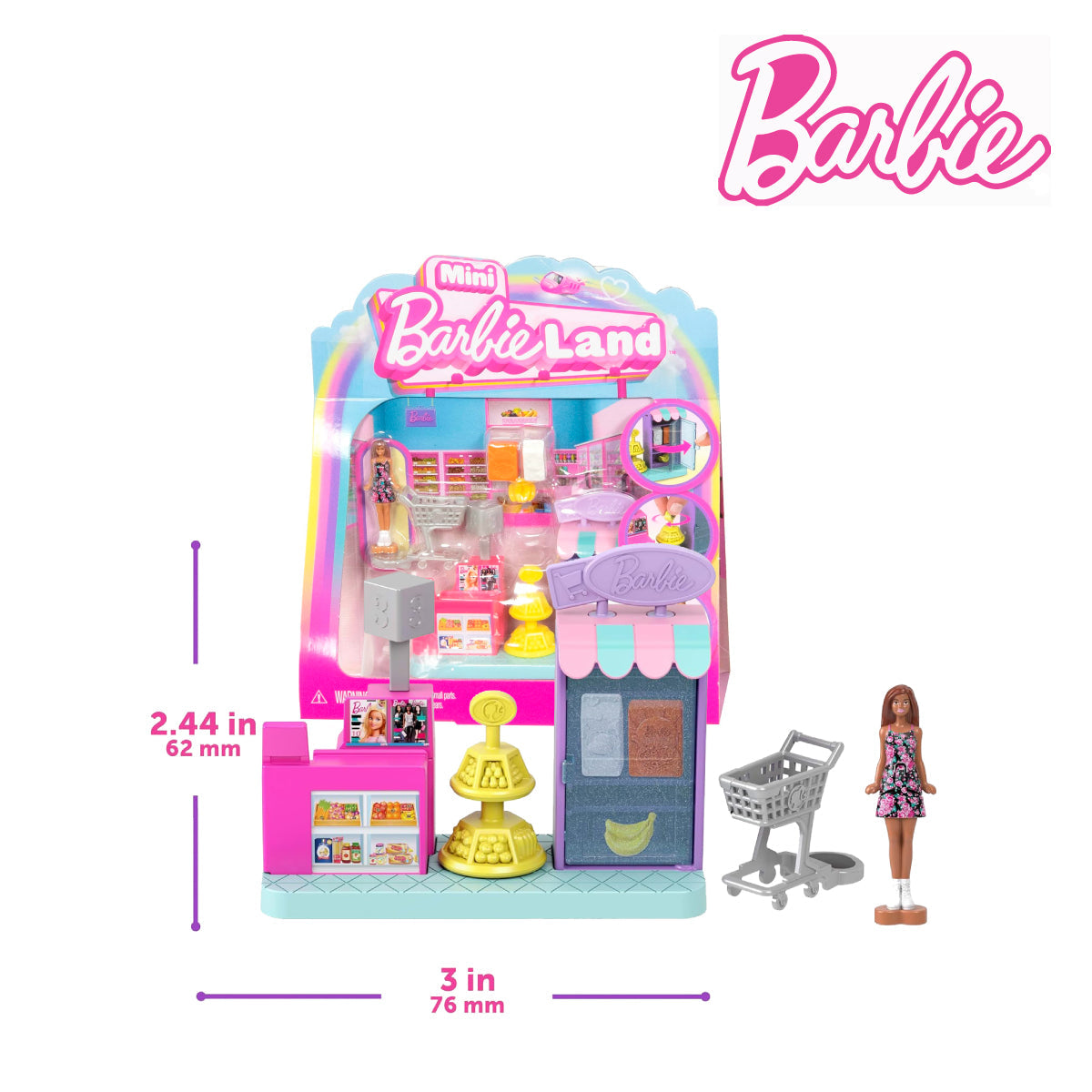 Picture of Barbie JCR33 Mini Barbieland Collectible Supermarket Playset, Ages 3+