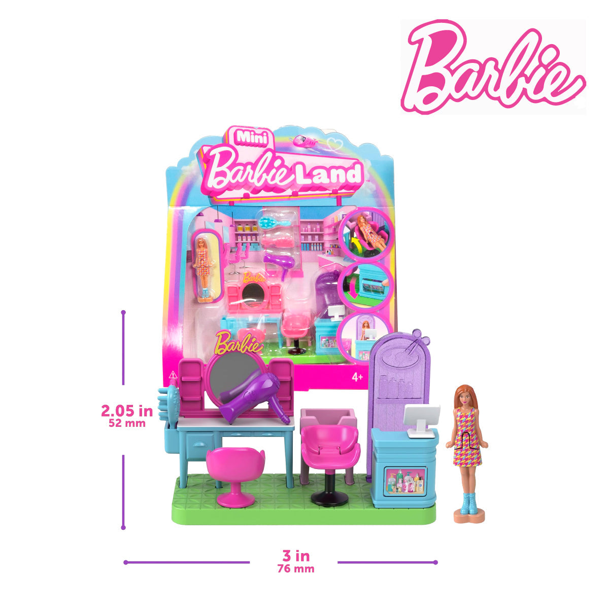 Picture of Barbie JCR32 Mini Barbieland Collectible Hair Salon Playset, Ages 3+