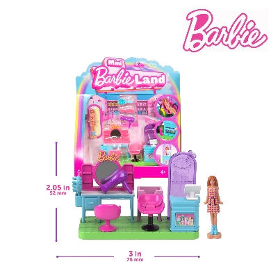 Picture of Barbie JCR32 Mini Barbieland Collectible Hair Salon Playset, Ages 3+