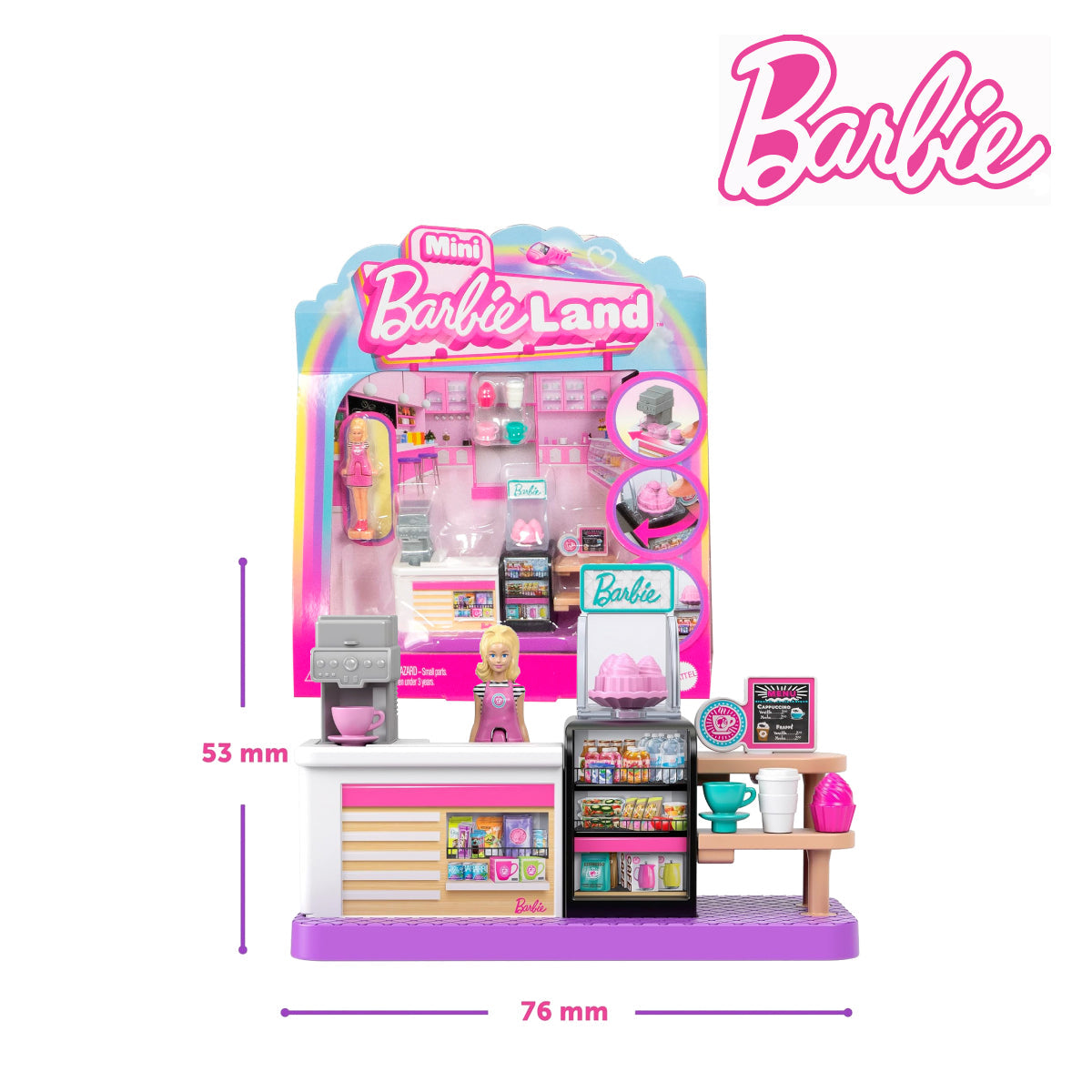 Picture of Barbie JCR31 Mini Barbieland Collectible Bakery Playset, Ages 3+