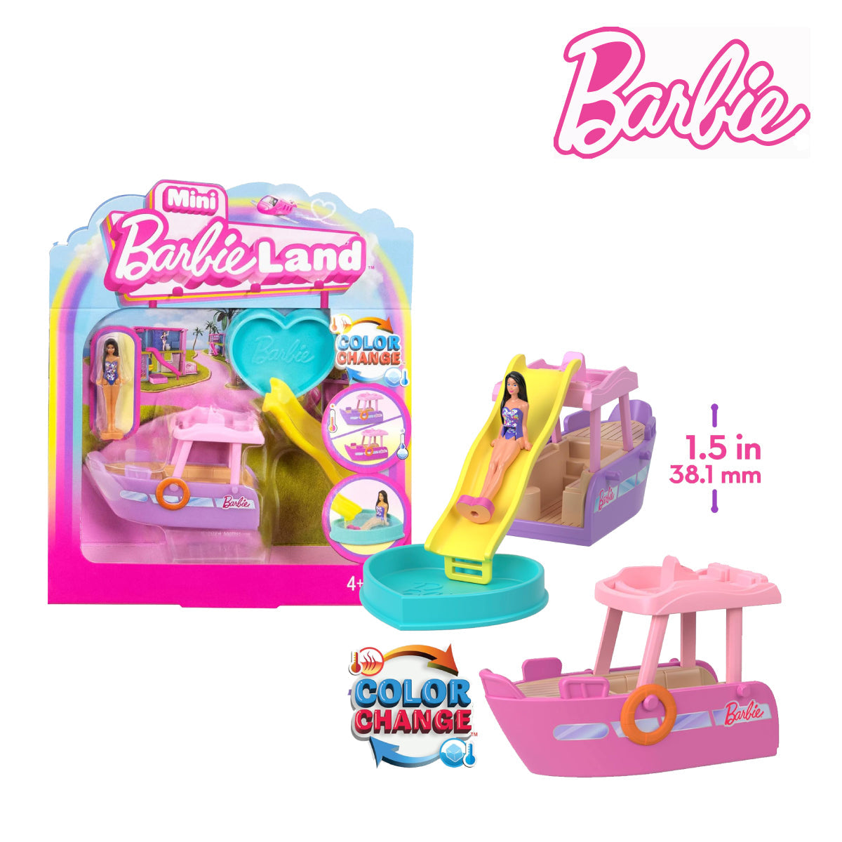 Picture of Barbie HYF41 Mini Barbieland Doll & Vehicle Set, Ages 3+