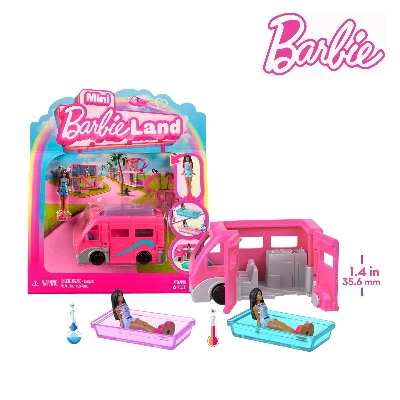 Picture of Barbie HYF39 Mini Barbieland Doll & Vehicle Set, Ages 3+