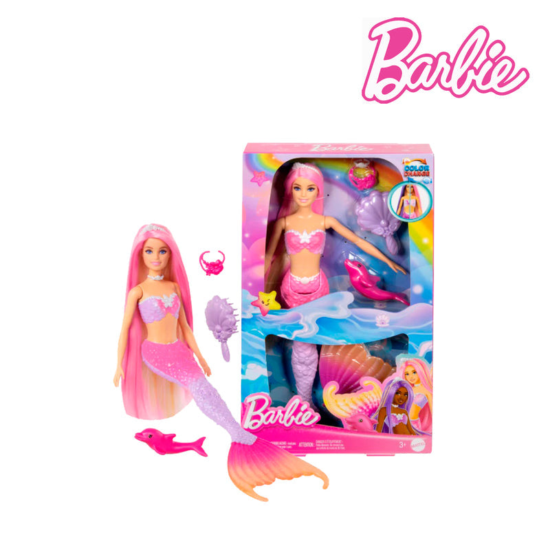 Picture of Barbie HRP97 Mermaid â€œMalibuâ€ Doll with Pink Hair & Styling Accessories, Ages 3+