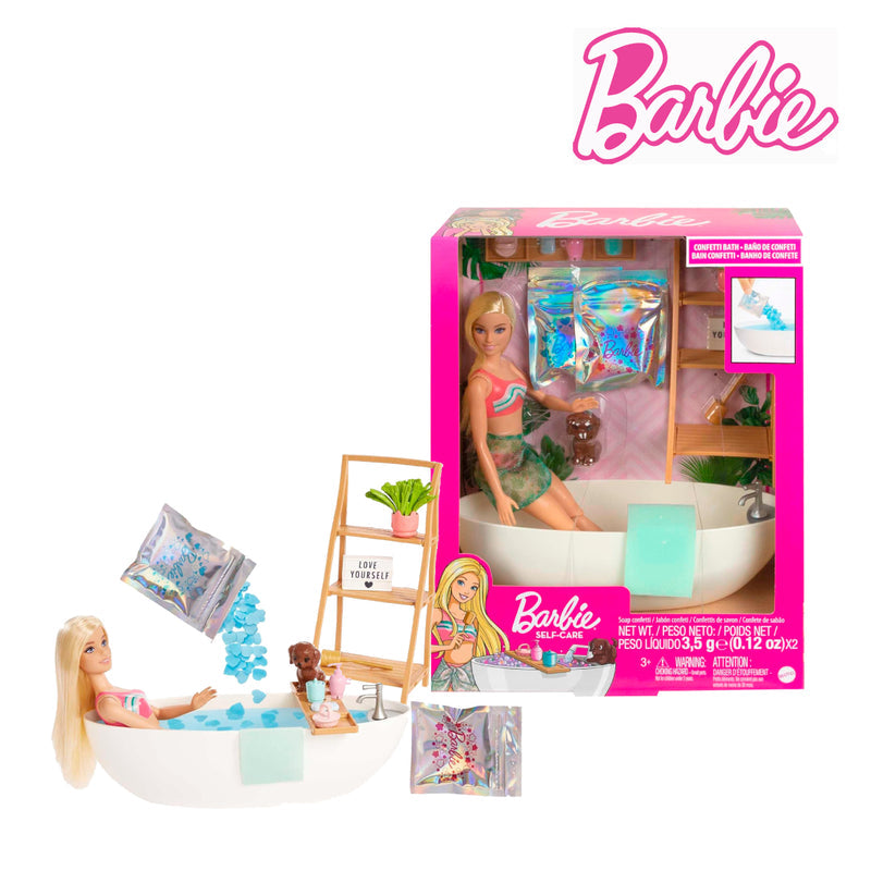 Picture of Barbie HKT92 Doll and Bathtub Playset with Puppy, Ages 3+