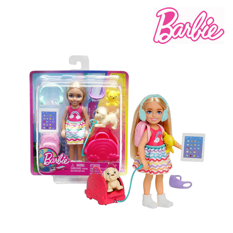 Picture of Barbie HJY17 Chelsea Doll And Accessories, Travel Set With Puppy, Ages 3+