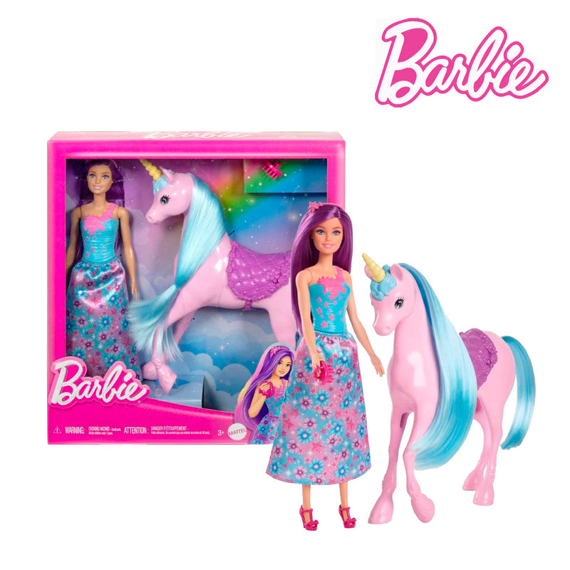 Picture of Barbie HYT62 Doll and Fantasy Unicorn Set, Ages 3+