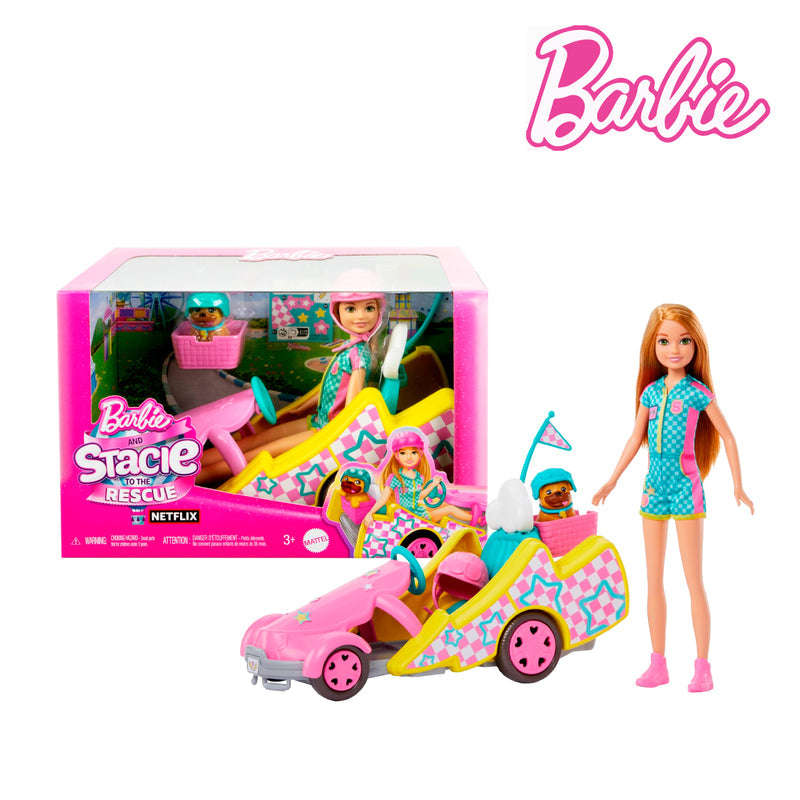 Picture of Barbie HRM08 Stacie Doll with Go-Kart Car with Rolling Wheels, Ages 3+