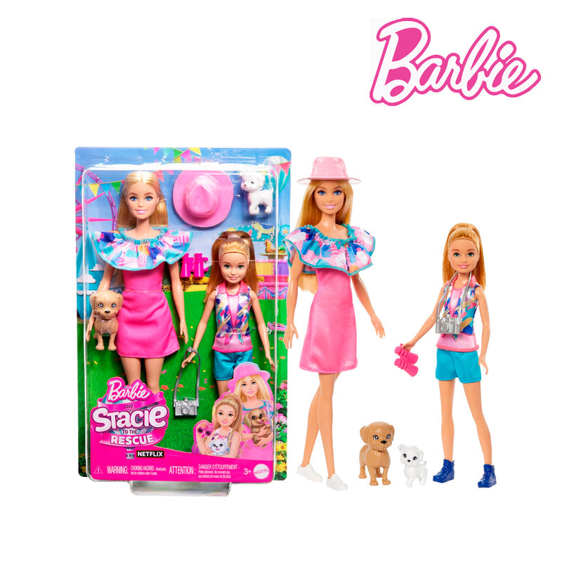 Picture of Barbie HRM09 Stacie Sister Doll Set With 2 Pet Dogs & Accessories