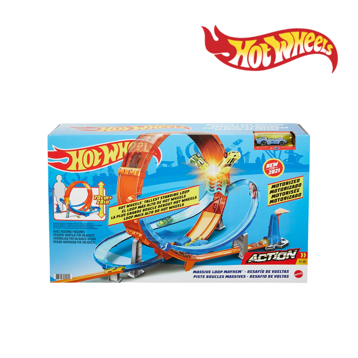 Picture of Hot Wheels GTV14 Massive Loop Mayhem Track Set (Damaged Box), Ages 5+