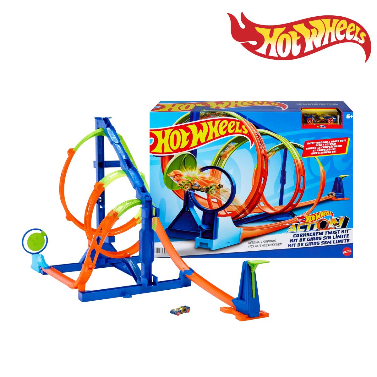 Picture of Hot Wheels HMX41 Action Corkscrew Triple Loop Set (Damaged Box), Ages 5+