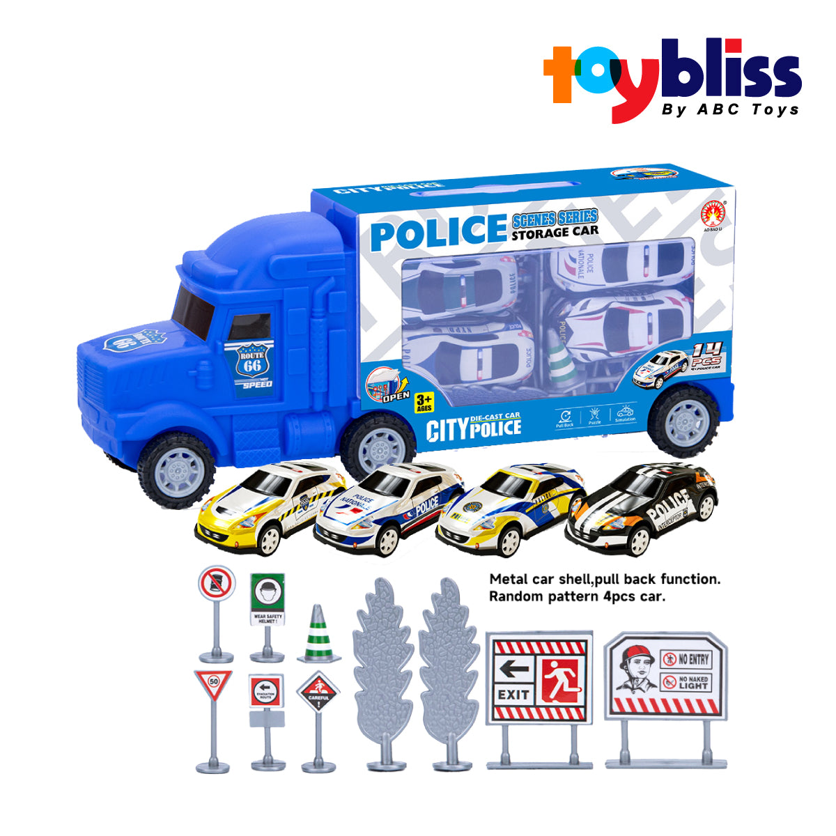 Picture of Toybliss City Police Storage Car Playset (ABL887-5), Ages 3+