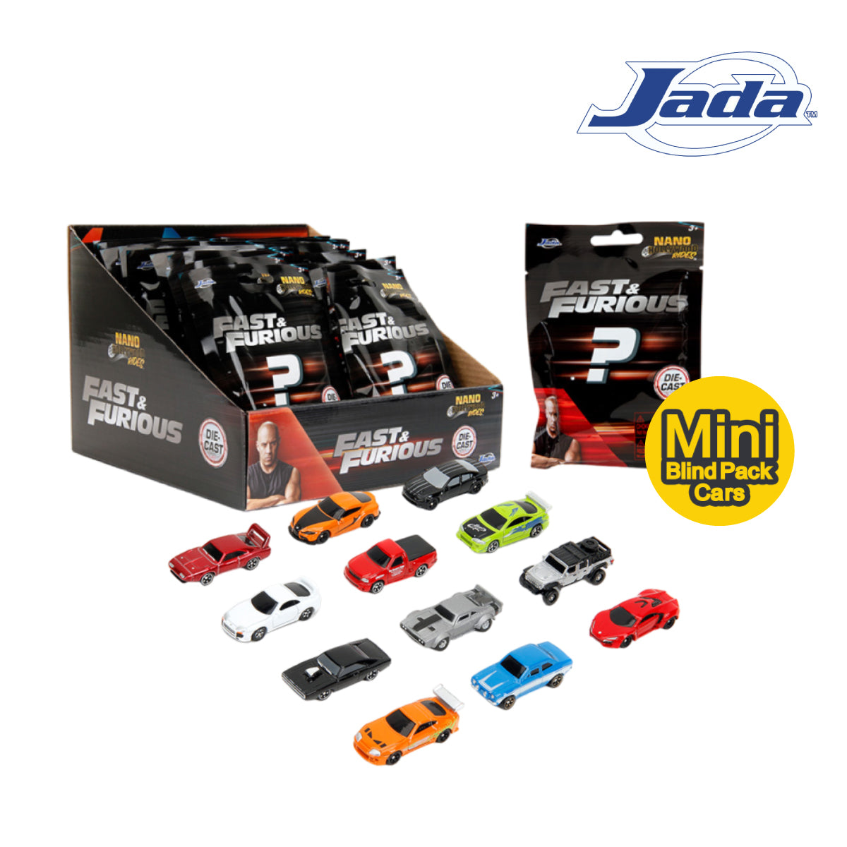 Picture of JADA 35404 Fast & Furious Blind Pack Nano Cars