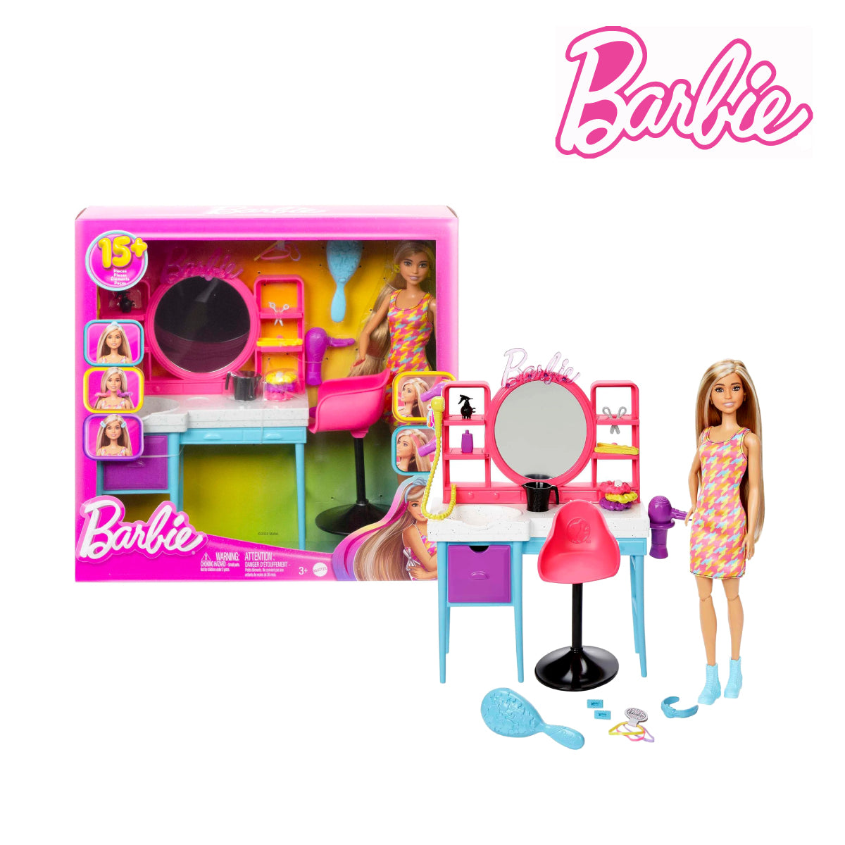 Picture of Barbie HKV00 Doll And Hair Salon Playset
