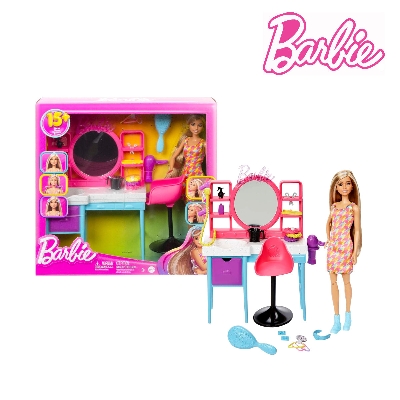 Picture of Barbie HKV00 Doll And Hair Salon Playset