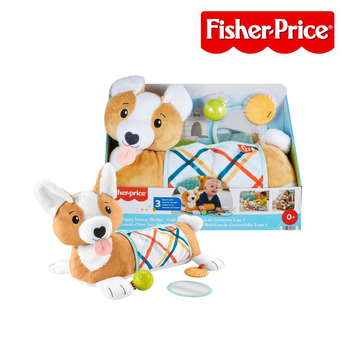 Picture of Fisher-Price HJW10 3-in-1 Puppy Tummy Wedge