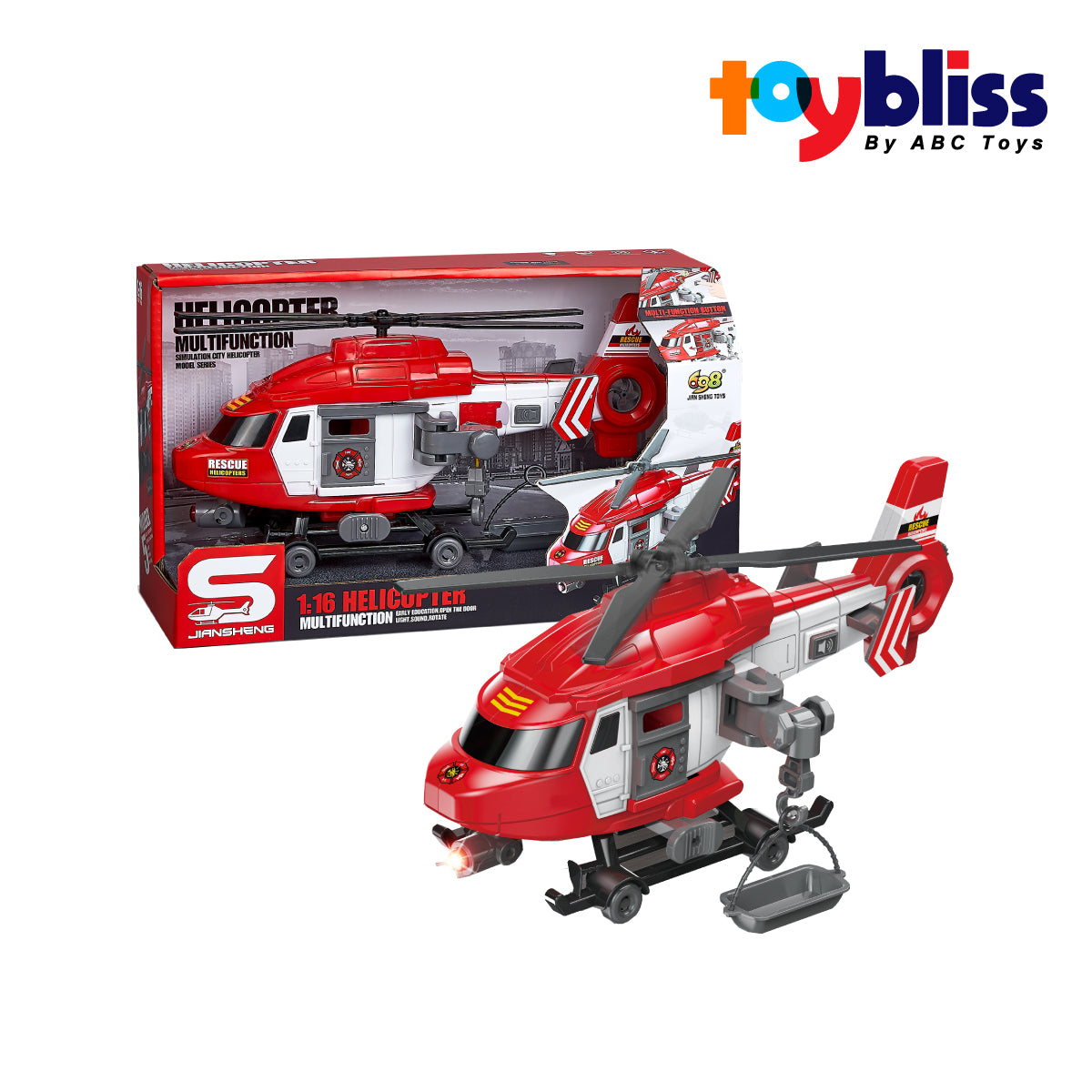 Picture of Toybliss Rescue Helicopter with Realistic lights & Sounds (JS128A), Ages 3+