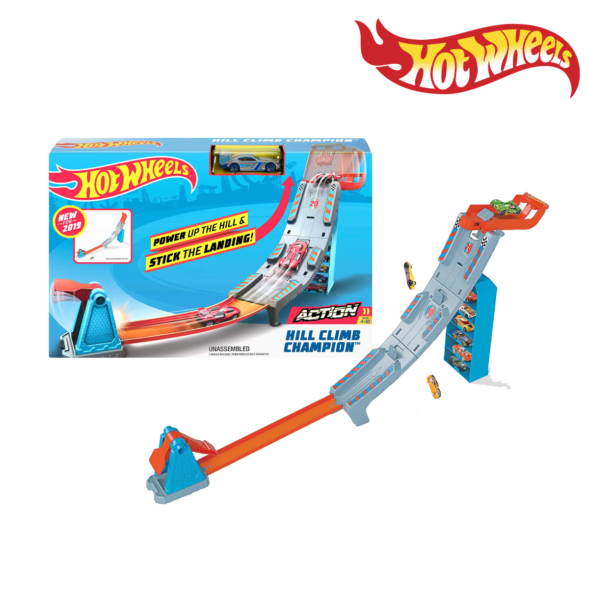 Picture of Hot Wheels GBF83 Hill Climb Champion Track Vehicle Playset, Ages 5+