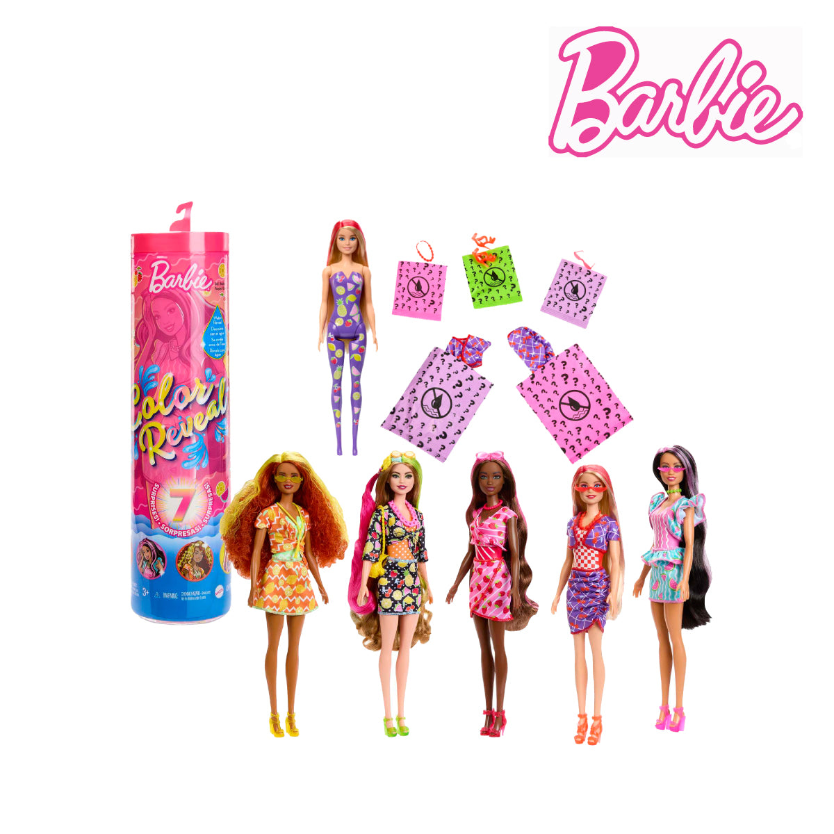 Picture of Barbie HJX49 Color Reveal Doll, Scented Sweet Fruit Series