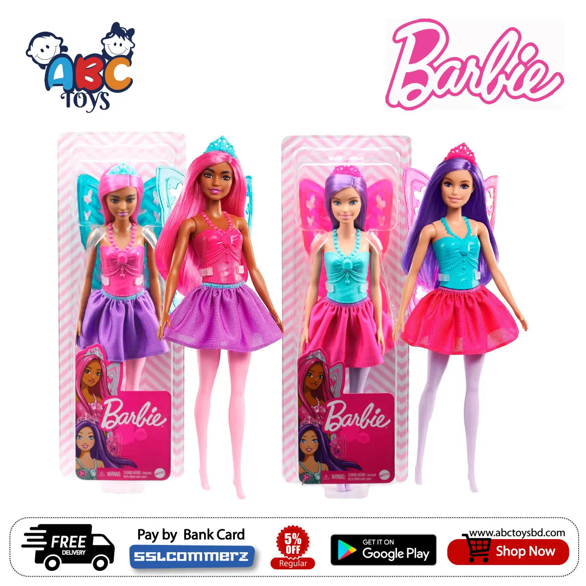 Picture of Barbie FWK85 Core Fairy Doll Assortment