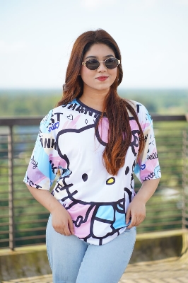 Picture of Women's Silk Drop Shoulder T-Shirt – Soft, Stylish & Comfortable Casual Wear