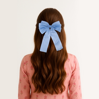 Picture of Bow Ribbon Spring Hair Clip For Girls (Buy 1 Get 1 Free)