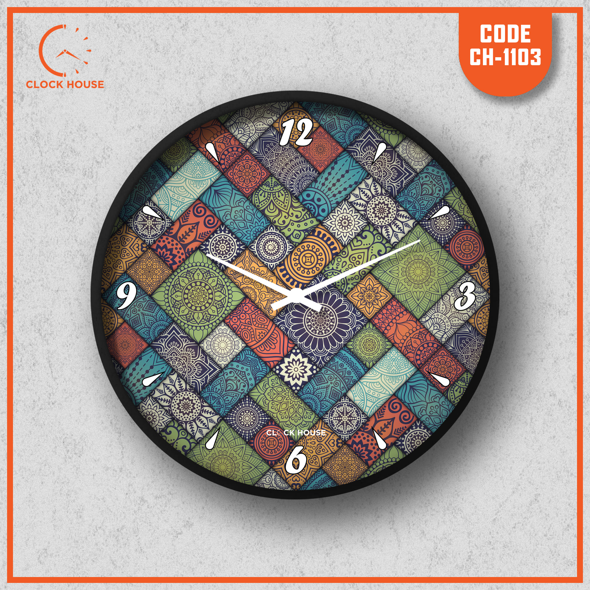 Picture of Clock House BD Floral Wall Clock Multicolor