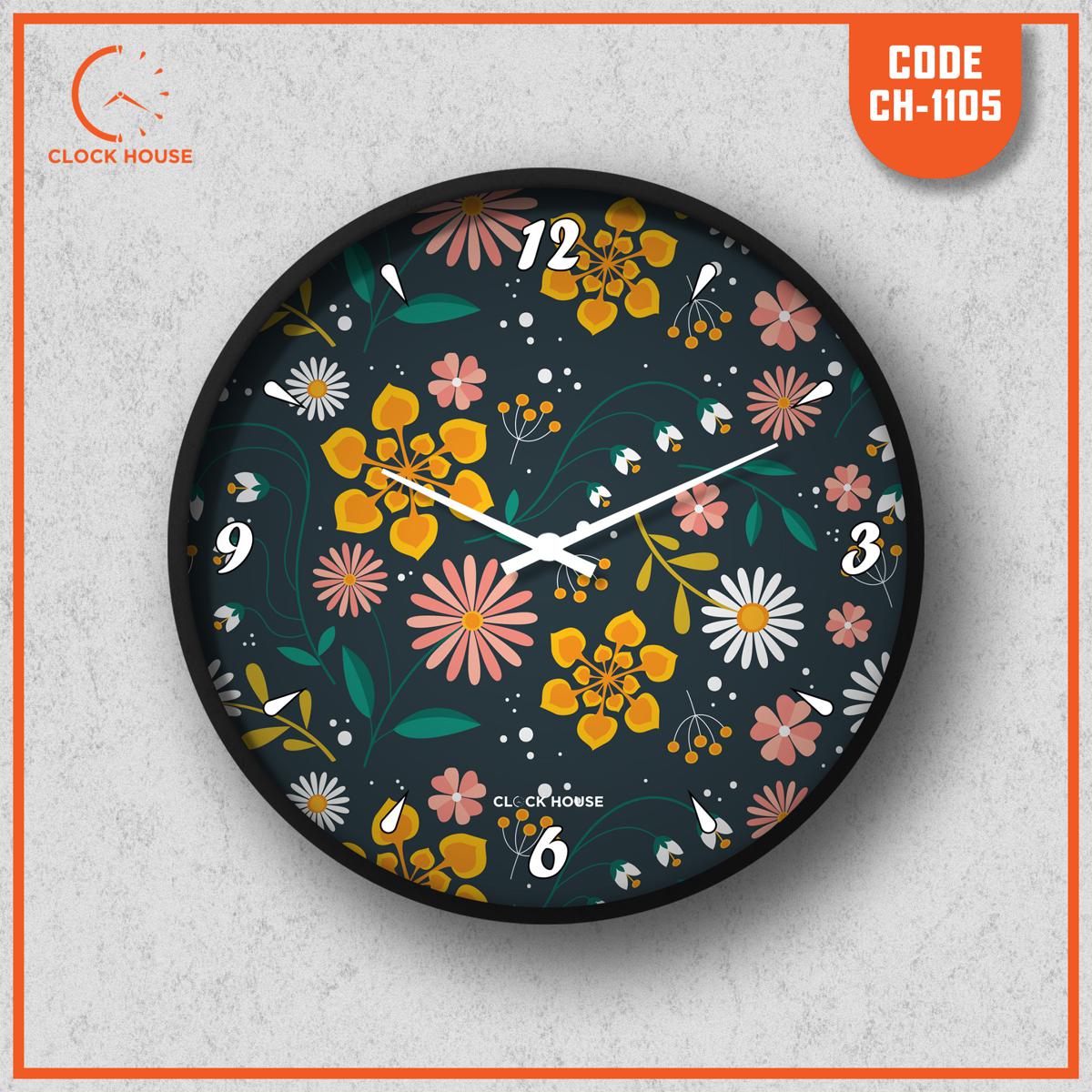Picture of Clock House BD Floral Wall Clock Multicolor