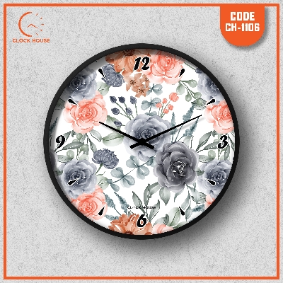 Picture of Clock House BD Floral Wall Clock Multicolor