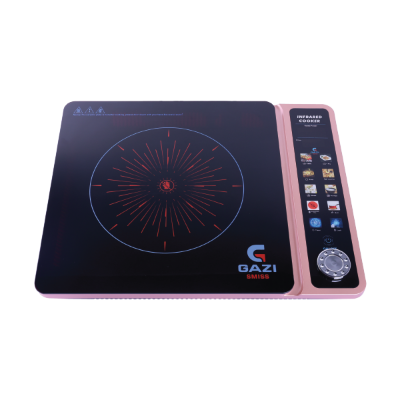 Picture of Gazi Smiss Infrared Cooker IF-HL01 2200W, Energy Efficient, Touch Sensor,  Multiple Cooking Functions, Polished Crystal Glass with Aluminum Ring (Best Price)