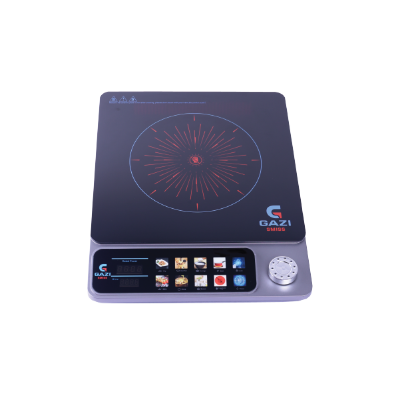 Picture of Gazi Smiss Infrared Cooker IF-HL02 2200W, Energy Efficient, Touch Sensor,  Multiple Cooking Functions, Polished Crystal Glass with Aluminum Ring (Best Price)