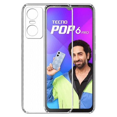 Picture of For Tecno pop 6 pro   Premium Silicone Case Crystal Clear Soft TPU Ultra-Thin Transparent Flexible Protective Mobile Phone Back Cover