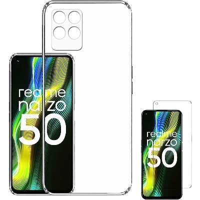 Picture of For Realme Narzo 50    Premium Silicone Case Crystal Clear Soft TPU Ultra-Thin Transparent Flexible Protective Mobile Phone Back Cover