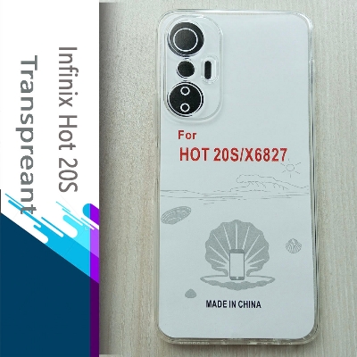 Picture of For  infinix hot 20s  Premium Silicone Case Crystal Clear Soft TPU Ultra-Thin Transparent Flexible Protective Mobile Phone Back Cover