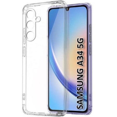 Picture of For Samsung Galaxy A34  Flexible Clear Transparent Soft TPU Back Case Cover