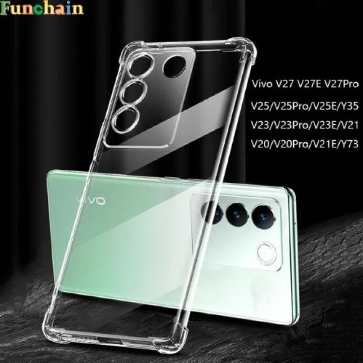 Picture of For Vivo V27E   Flexible Clear Transparent Soft TPU Back Case Cover