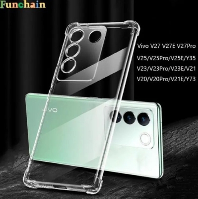 Picture of For Vivo V27E   Flexible Clear Transparent Soft TPU Back Case Cover