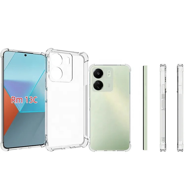 Picture of For xioami redmi 13c  Flexible Clear Transparent Soft TPU Back Case Cover