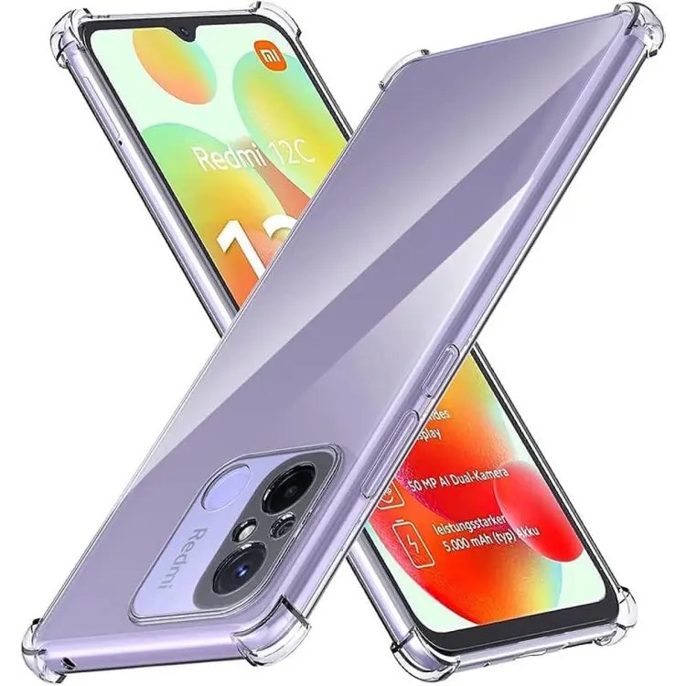 Picture of For xioami redmi 12c poco c55  Flexible Clear Transparent Soft TPU Back Case Cover
