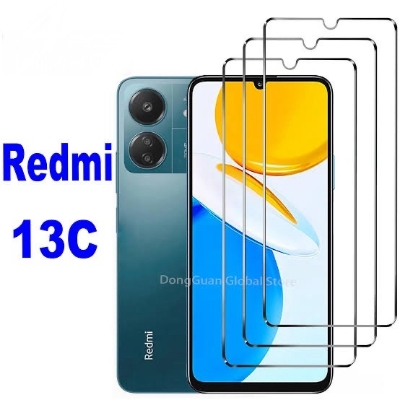 Picture of Redmi 13C 5G Tempered glass Edge to edge 9H Hardness HD Glue Cover Friendly Anti-scratch Screen guard for Redmi 13C 5G with Easy Self Installation Kit (Pack of 1)