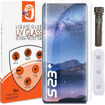 Picture of Itel S23 plus (A+ GRADE) Premium UV Tempered Glass Screen Protector Curved with Liquid Glue and UV Light -Transparent Clear
