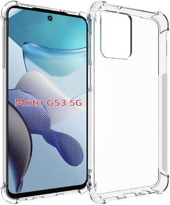 Picture of For Motorola G53   Flexible Clear Transparent Soft TPU Back Case Cover