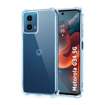 Picture of Motorola G34 Clear TPU Back Case - Flexible and Protective Phone Cover