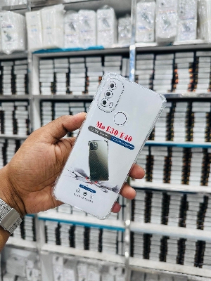 Picture of For Motorola  E30 E40 without finger  Luxury Crystal Clear Case Soft Silicone Shockproof Transparent Shell TPU Back Cover E30 E40