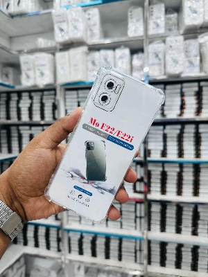 Picture of For Motorola  E22 E22i without finger  Luxury Crystal Clear Case Soft Silicone Shockproof Transparent Shell TPU Back Cover E22 E22i