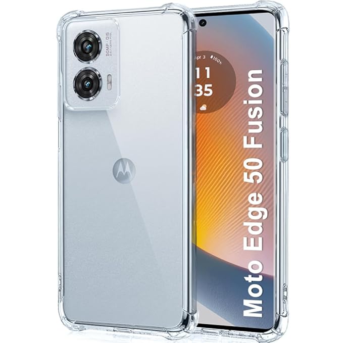 Picture of Motorola Edge 50 Fusion Luxury Crystal Clear Soft Silicone TPU Shockproof Case with Transparent Matte Finish