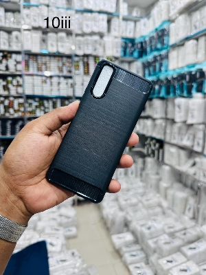 Picture of Leweisi Carbon Fiber Bumper Phone Case For Sony Xperia 10 iii  Back Cover Coque Shockproof Protective 10 mark 3