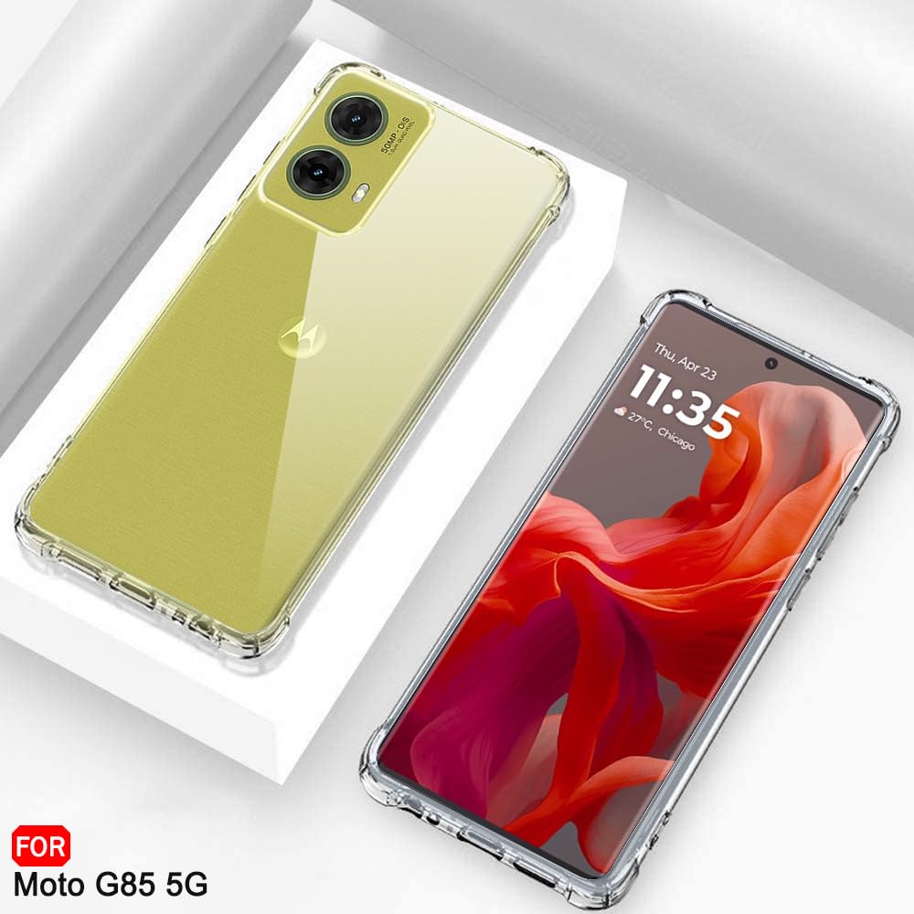 Picture of Motorola G85 Luxury Crystal Clear Shockproof Silicone TPU Back Cover Case